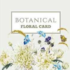 Vintage Floral Card with Chrysanthemums N2