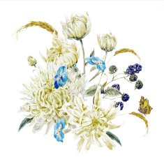 Vintage Floral Card with Chrysanthemums N3
