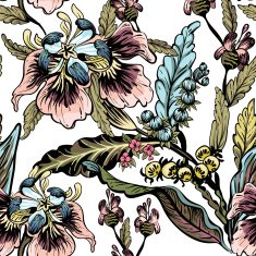 seamless pattern of decorative flowers N2
