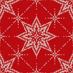 Christmas Sweater Design Seamless Knitted Pattern with Stars