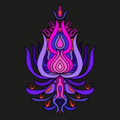 Color hand drawn indian floral ornament