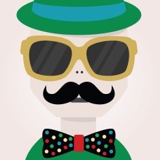 Mustache man face close up icon
