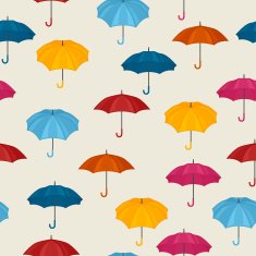 Seamless pattern with colored umbrellas for background design N3