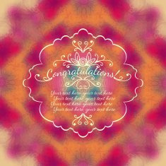 Congratulations Text on Blurred background with floral ornament N3