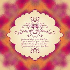 Congratulations Text on Blurred background with floral ornament N4