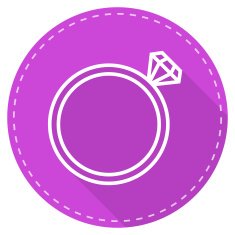 Diamond wedding ring outline icon modern minimal flat design style N3