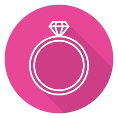 Diamond wedding ring outline icon modern minimal flat design style N4