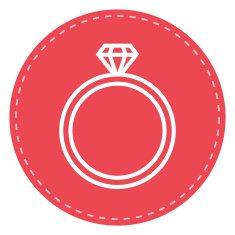 Diamond wedding ring outline icon modern minimal flat design style N5