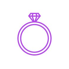 Diamond wedding ring outline icon modern minimal flat design style N6