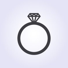 Diamond wedding ring vector icon modern minimal flat design style N6