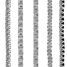 Vector seamless black and white ethnic pattern N9