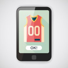 basketball clothing flat icon with long shadow eps10 N10