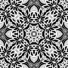Vector Seamless Abstract Black and White Tribal Pattern N117