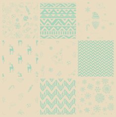 Vector Christmas Subtle Doodles Seamless Background Set N3