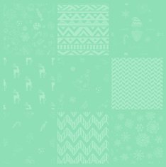 Vector Christmas Subtle Doodles Seamless Background Set N4