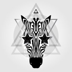 Zebra head Tribal pattern N2