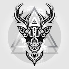 Deer head Tribal pattern N2