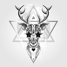 Deer head Tribal pattern N3