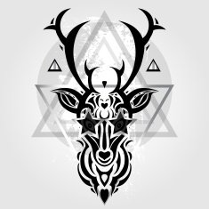 Deer head Tribal pattern N4