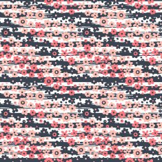Seamless pattern with flowers on striped background N2