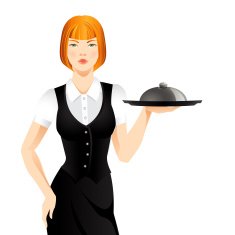 Waitress with tray N2