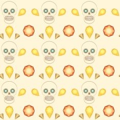Seamless pattern skull and precious stones vector