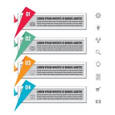 Infographic business concept - origami vector banners