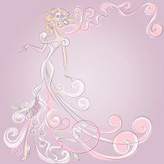 Wedding Day invitation with beautiful fiancee N11