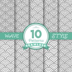 Set of 10 Different Circle Style Seamless Patterns