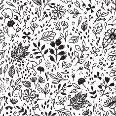 Vector seamless pattern with flower
