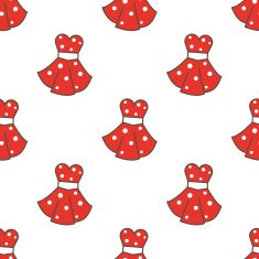 Vector retro style dresses seamless pattern Fashion cute background