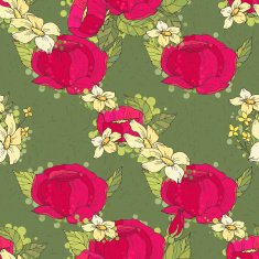Seamless floral pattern with peonies N12