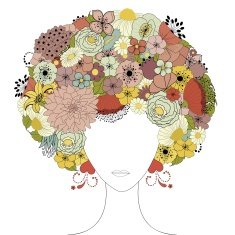 Woman floral silhouette N2