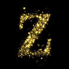 Sparkling letter Z of glittering stars bokeh