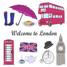 Vector hand drawn London set N2