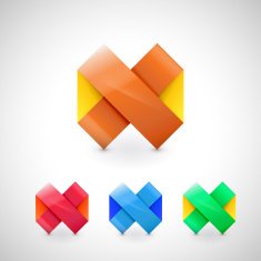 Vector origami infinity logo icon