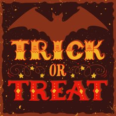 Trick or treat Halloween poster with hand lettering N2