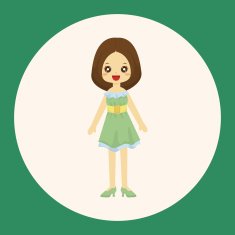 lady girl cartoon theme elements N2