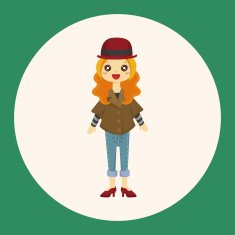 lady girl cartoon theme elements N3