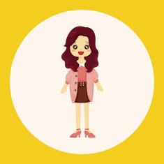 lady girl cartoon theme elements N5