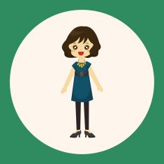 lady girl cartoon theme elements N6