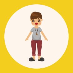 boy man cartoon theme elements N4