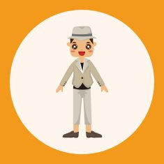 boy man cartoon theme elements N8