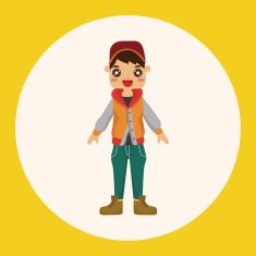 boy man cartoon theme elements N9