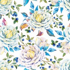 Watercolor floral vector pattern N12