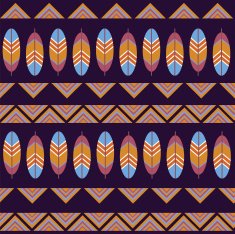 dark indian etchic seamless pattern with feathers