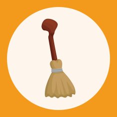 witch broom theme elements