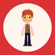 boy man cartoon theme elements N12