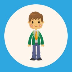 boy man cartoon theme elements N14
