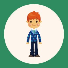 boy man cartoon theme elements N18